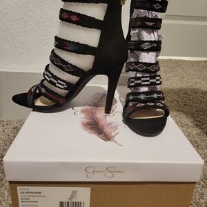 Jessica Simpson beaded strappy heels